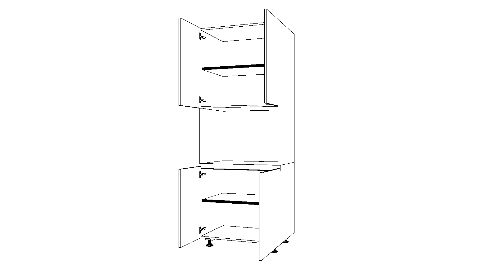 Dibujo técnico — Mueble Columna Gola 220 Horno 4 Puertas