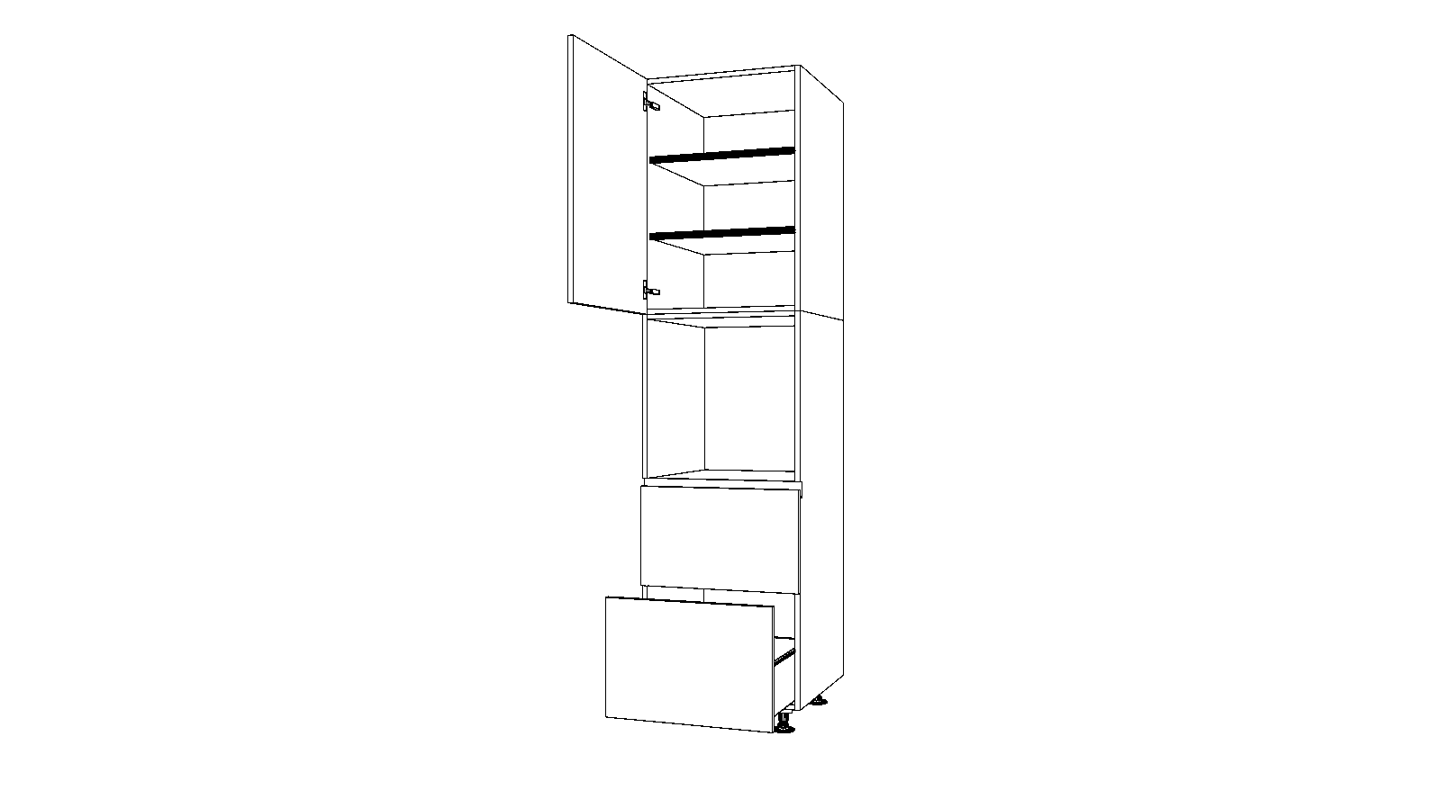 Dibujo técnico — Mueble Columna Gola L 220 Horno 2 Caceroleros 1 Puerta