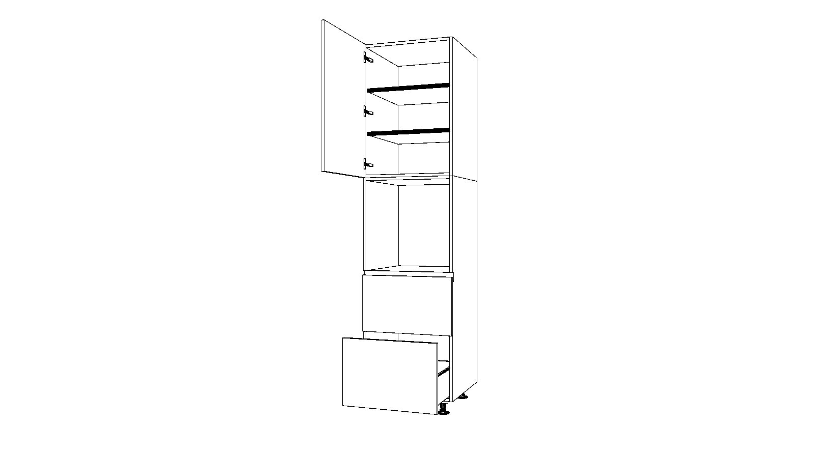 Dibujo técnico — Mueble Columna Gola L 234 Horno 2 Caceroleros 1 Puerta