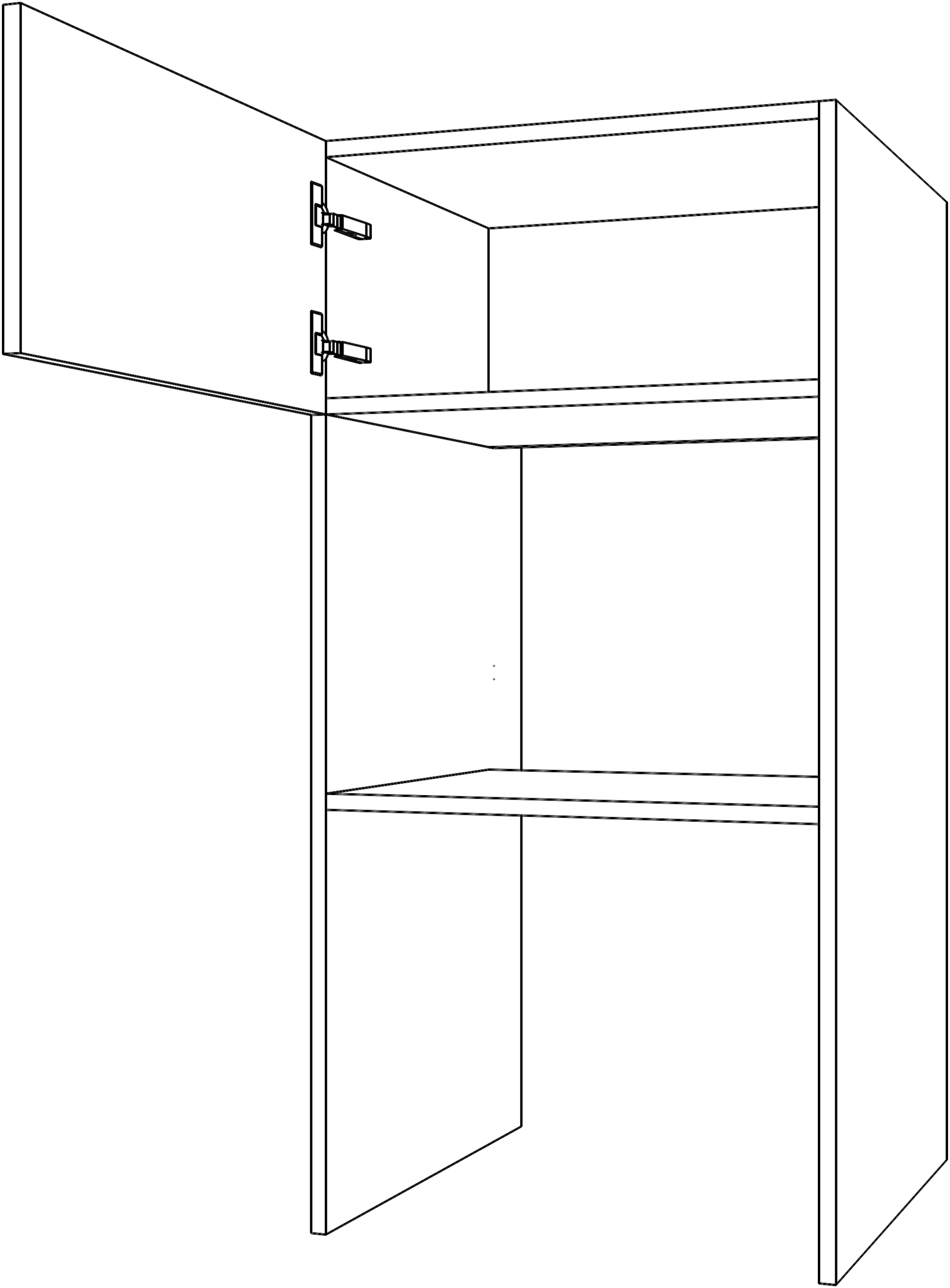 Dibujo técnico — Sobremodulo 120-136 Horno Micro 1 Puerta P70