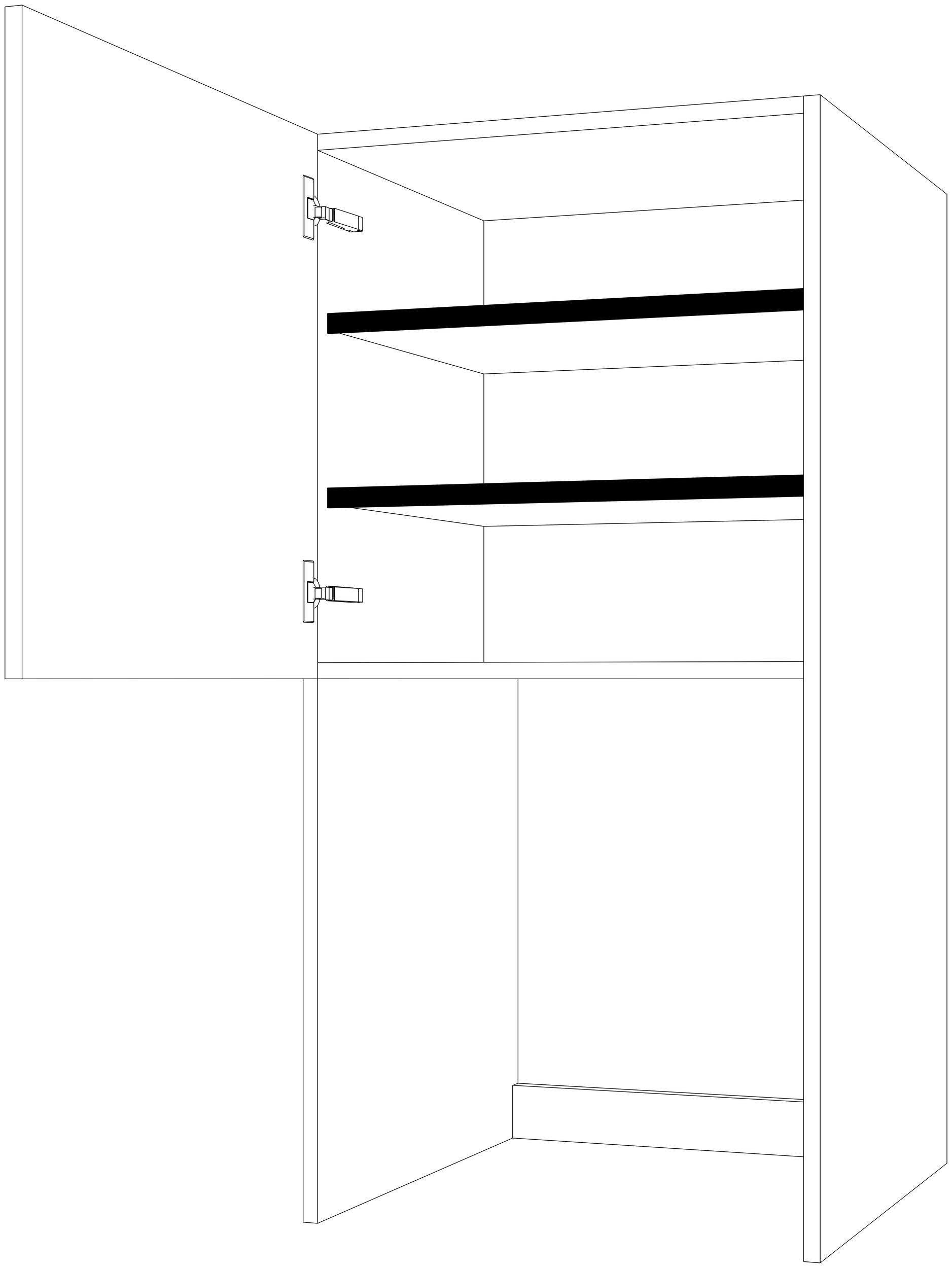 Dibujo técnico — Sobremodulo 137-154 Horno 1 Puerta P70