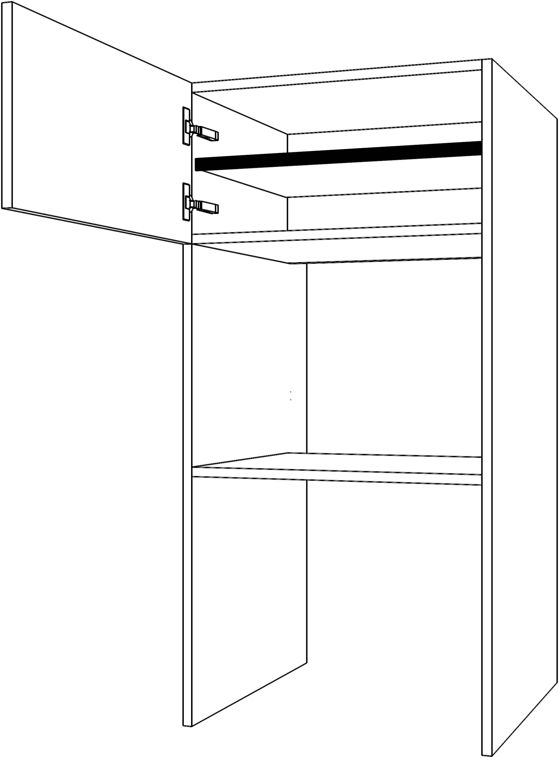 Dibujo técnico — Sobremodulo 137-154 Horno Micro 1 Puerta P70