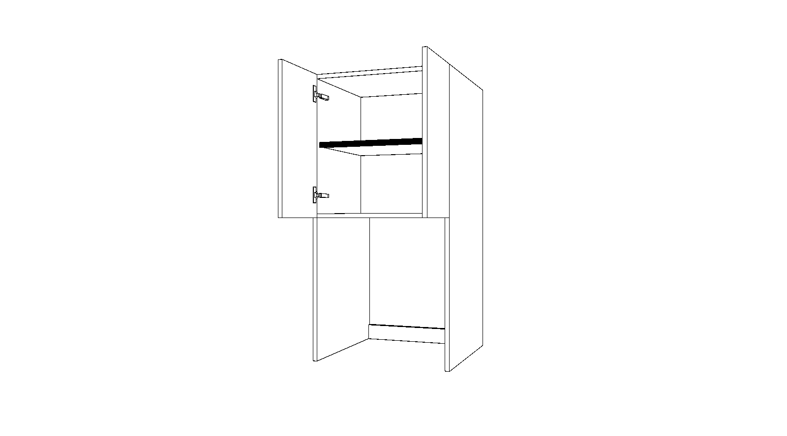 Dibujo técnico — Sobremodulo Gola 137-154 Horno 2 Puertas